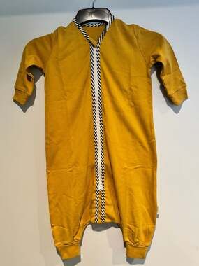CastleWare Organic Cotton Baby Footed Sleeper Romper - Mustard Yellow